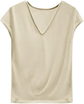 2025 Womens Summer Top Cotton Cap Sleeve Tank Tops V Neck T Shirts Solid Color Tunic Blouse Plus Size Tank Tops
