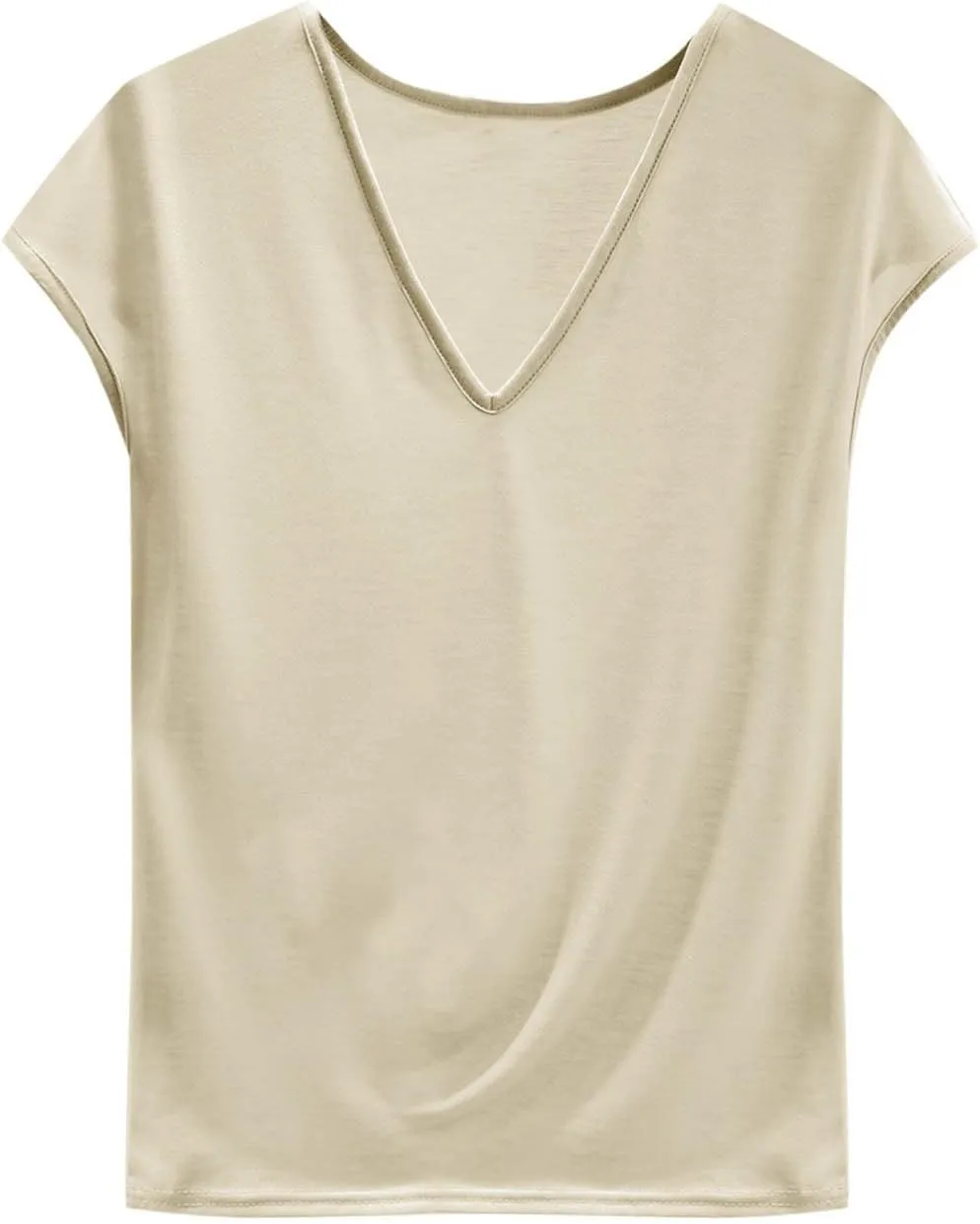 2025 Womens Summer Top Cotton Cap Sleeve Tank Tops V Neck T Shirts Solid Color Tunic Blouse Plus Size Tank Tops
