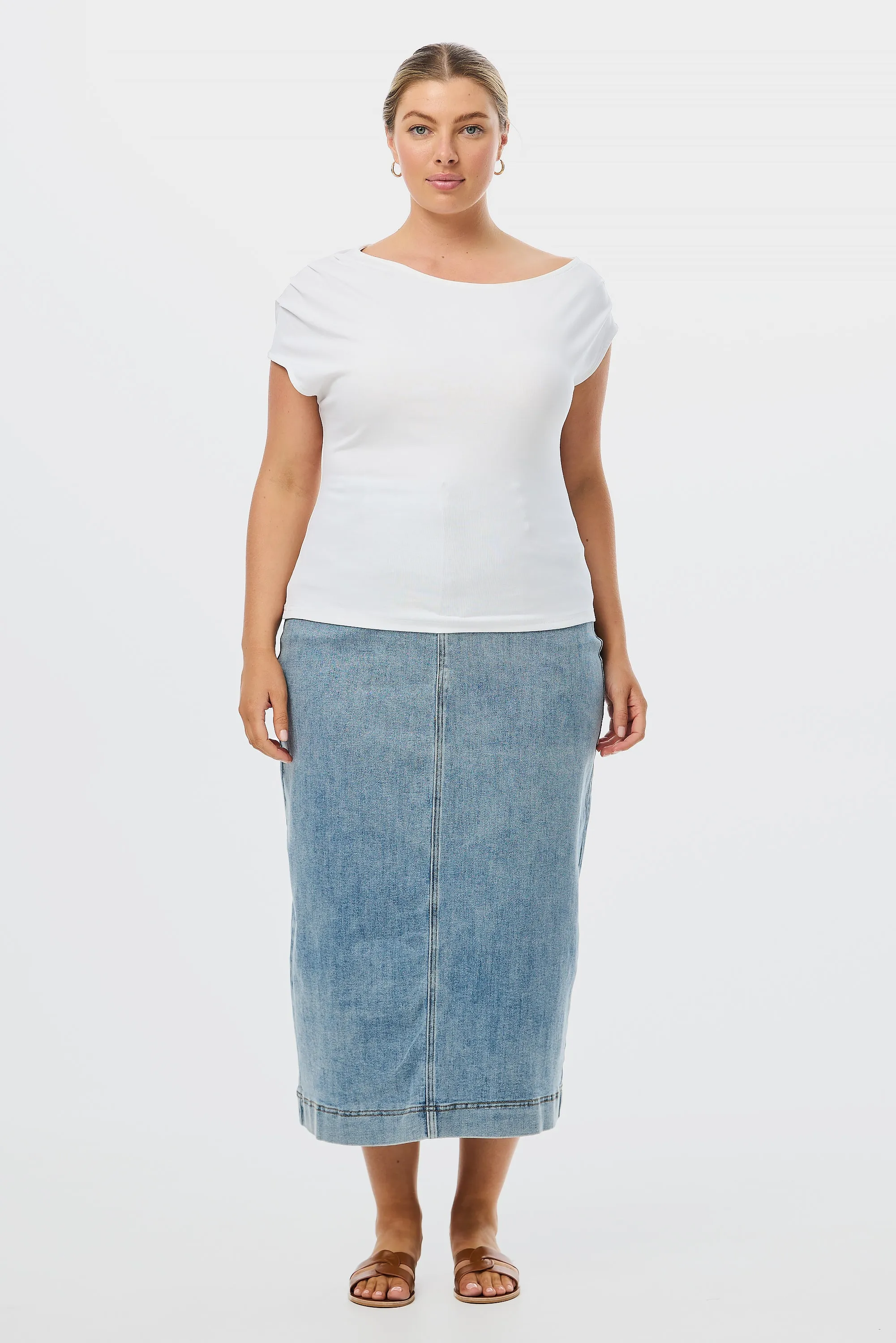 Asymmetric Jersey T-shirt - White