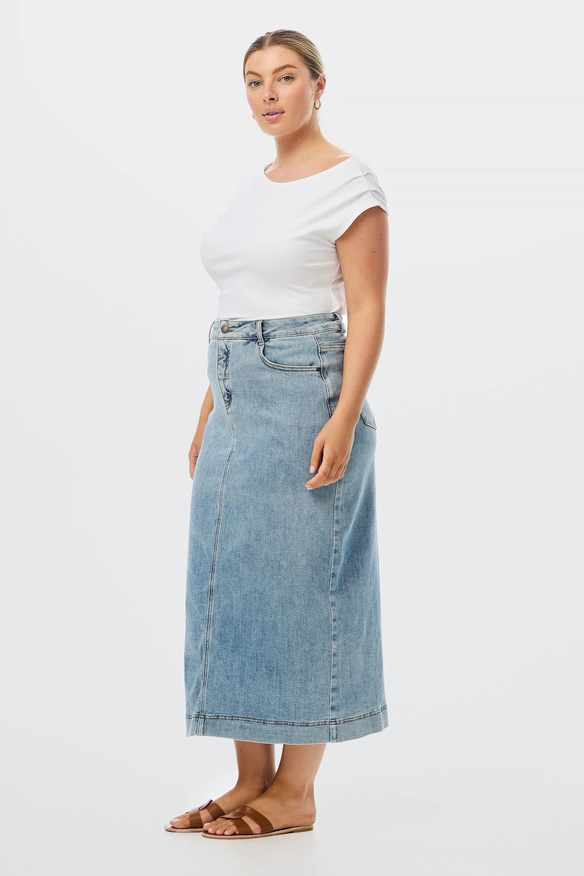 Asymmetric Jersey T-shirt - White