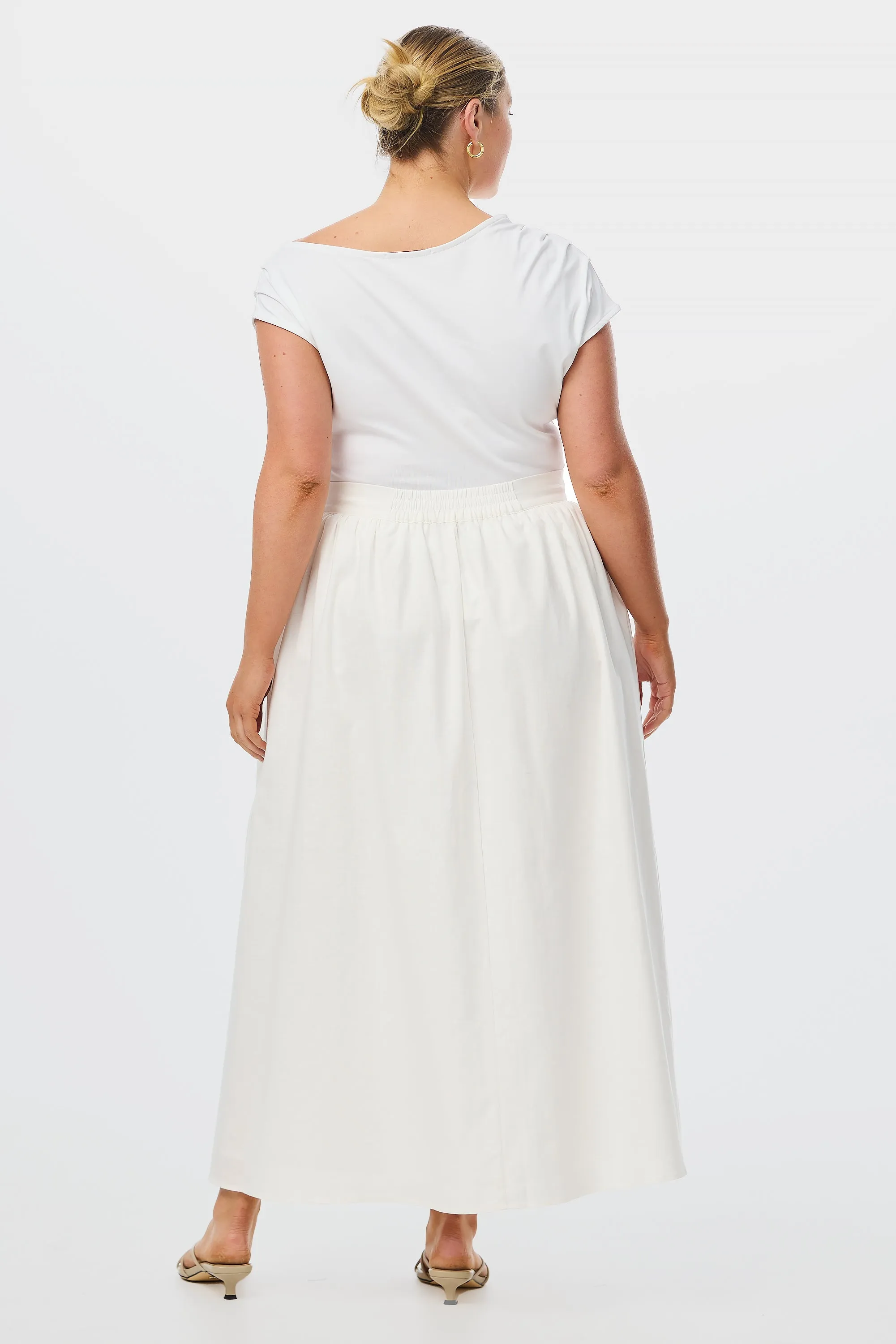 Asymmetric Jersey T-shirt - White