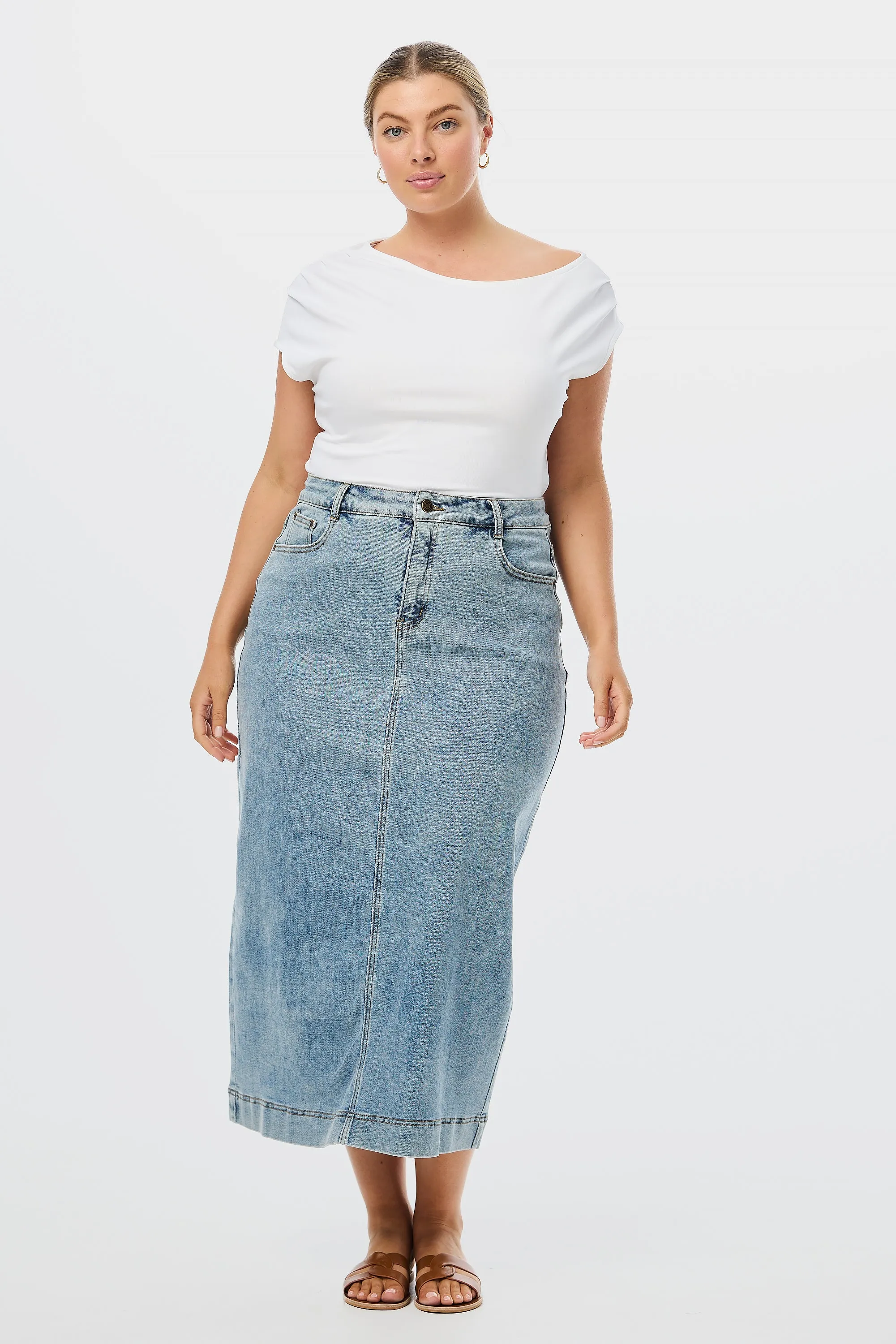 Asymmetric Jersey T-shirt - White