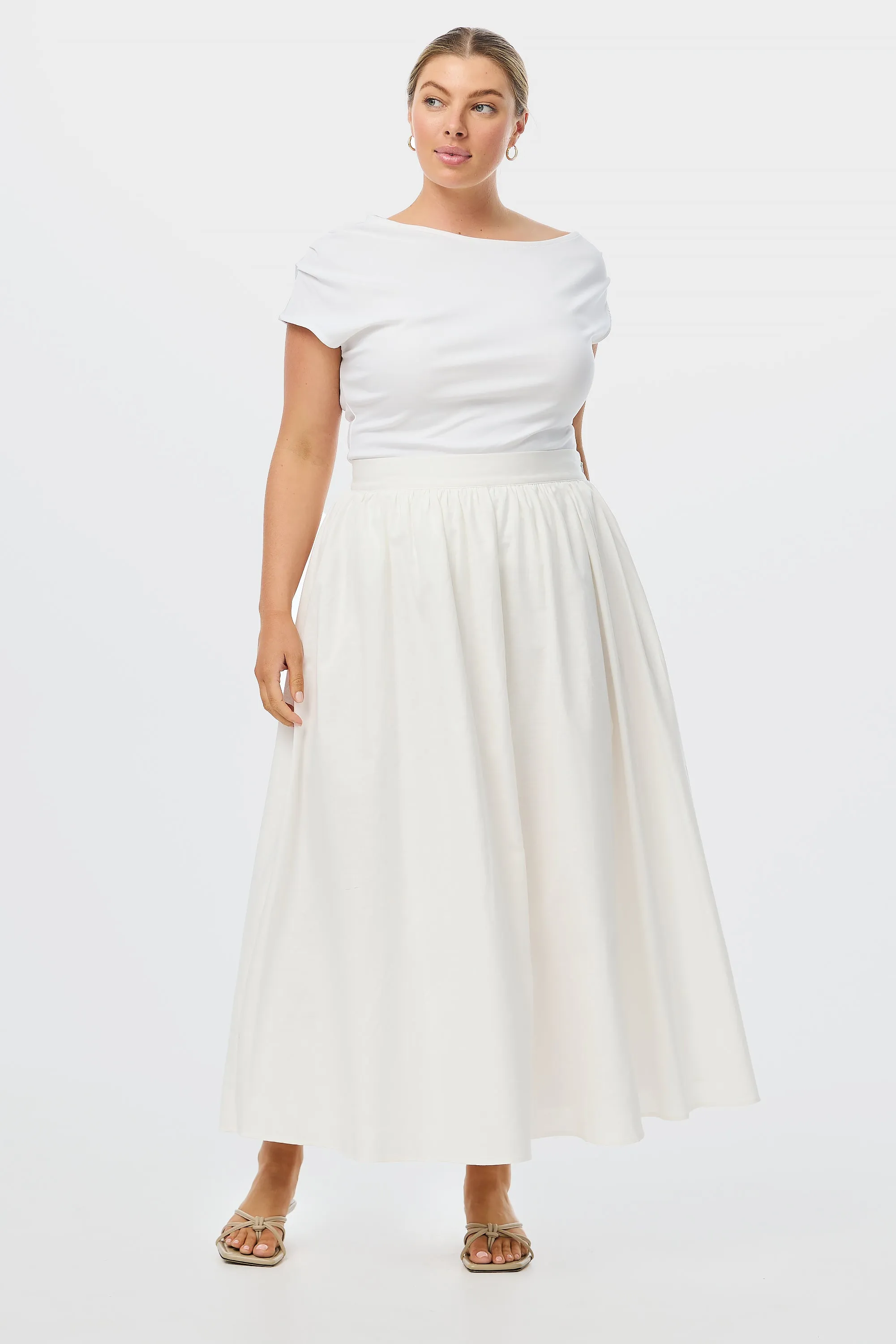 Asymmetric Jersey T-shirt - White