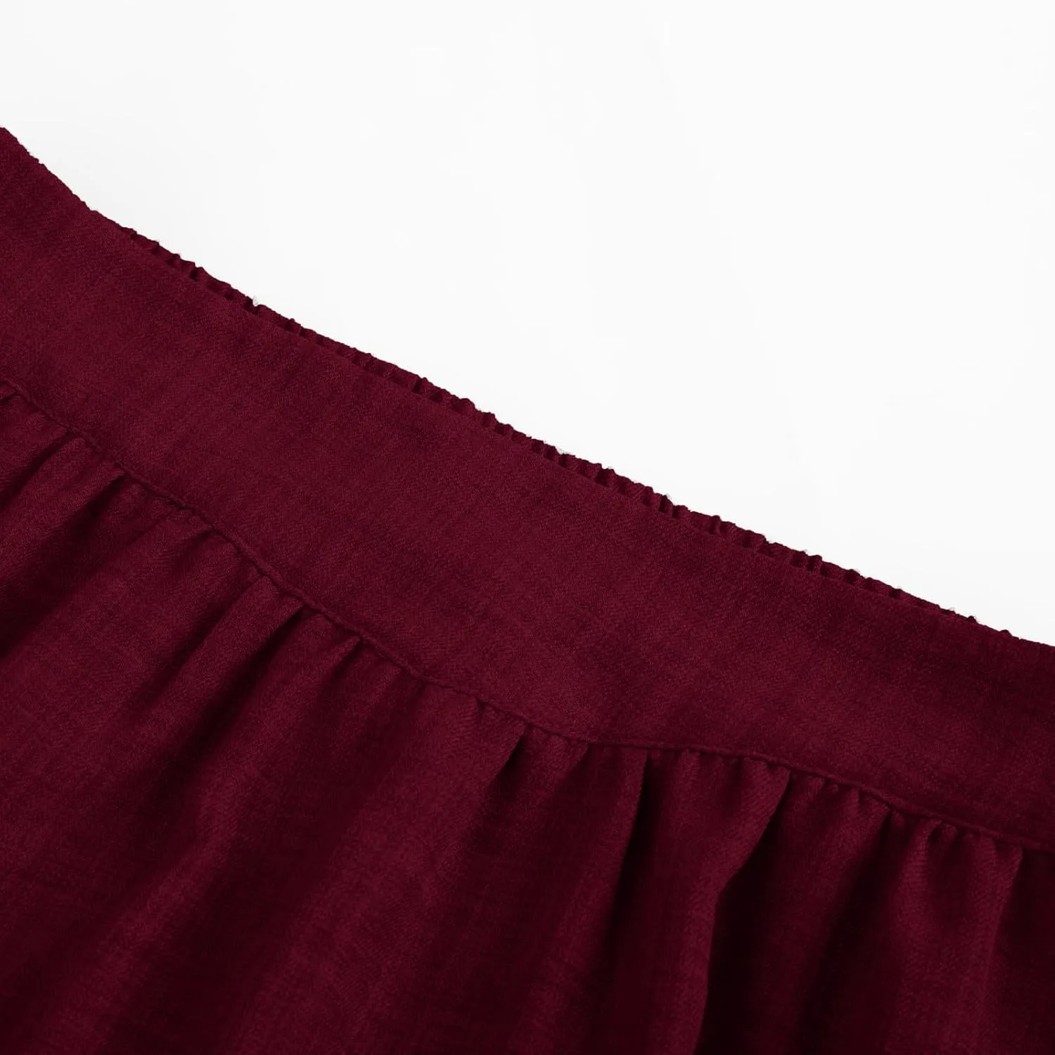 Belle Poque Vintage Skirts for Women Tiered Long Skirts High Waisted Asymmetrical Ruffle A Line Skirt with Pockets