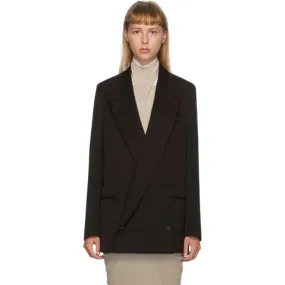 Bottega Veneta Brown Double-Breasted Oversized Blazer