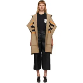 Burberry Beige TB Monogram Stripe Cape