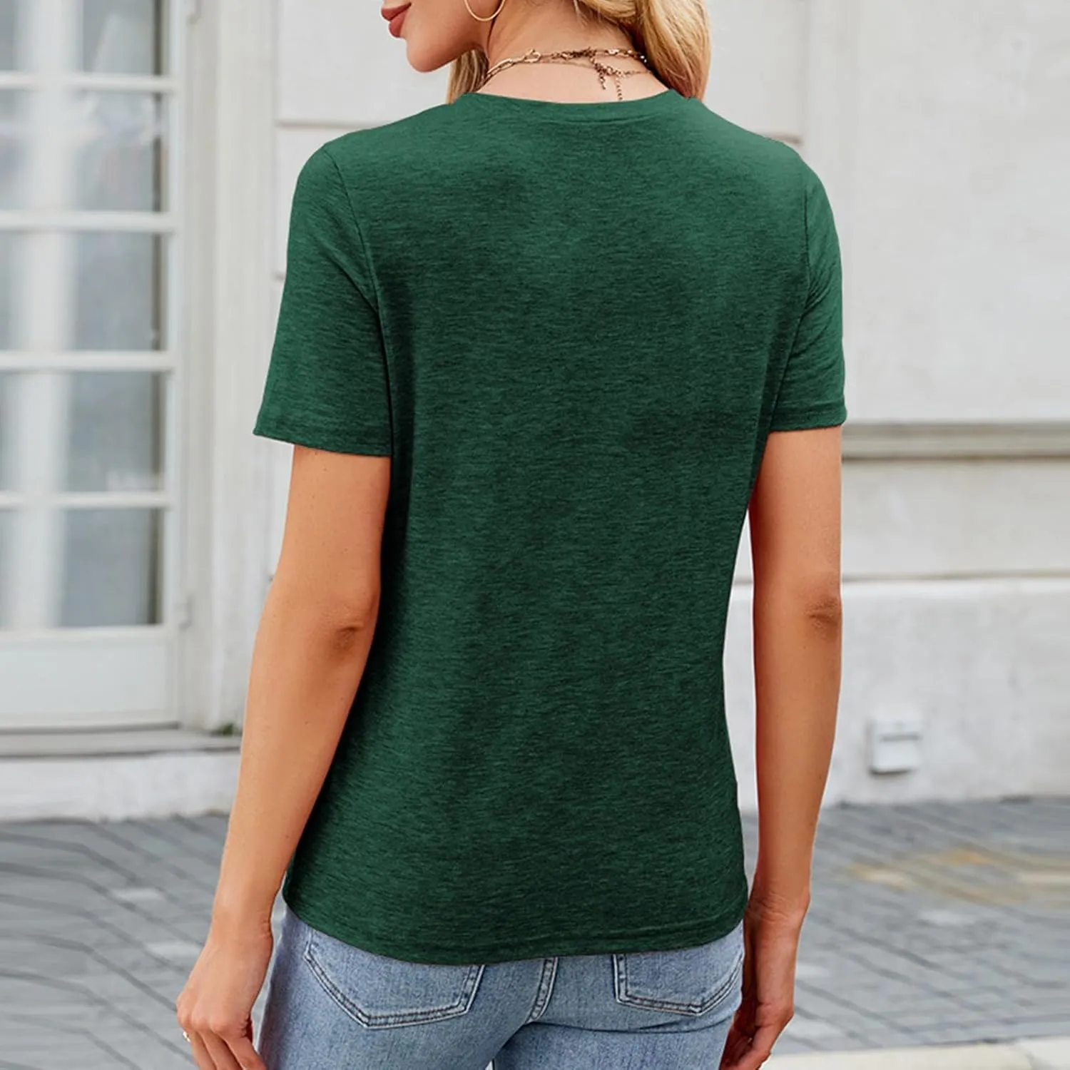 Business Workout Basic Blouses Tops for Womens Tshirts Short Sleeve Crewneck Tees Casual Summer Dressy T Shirts