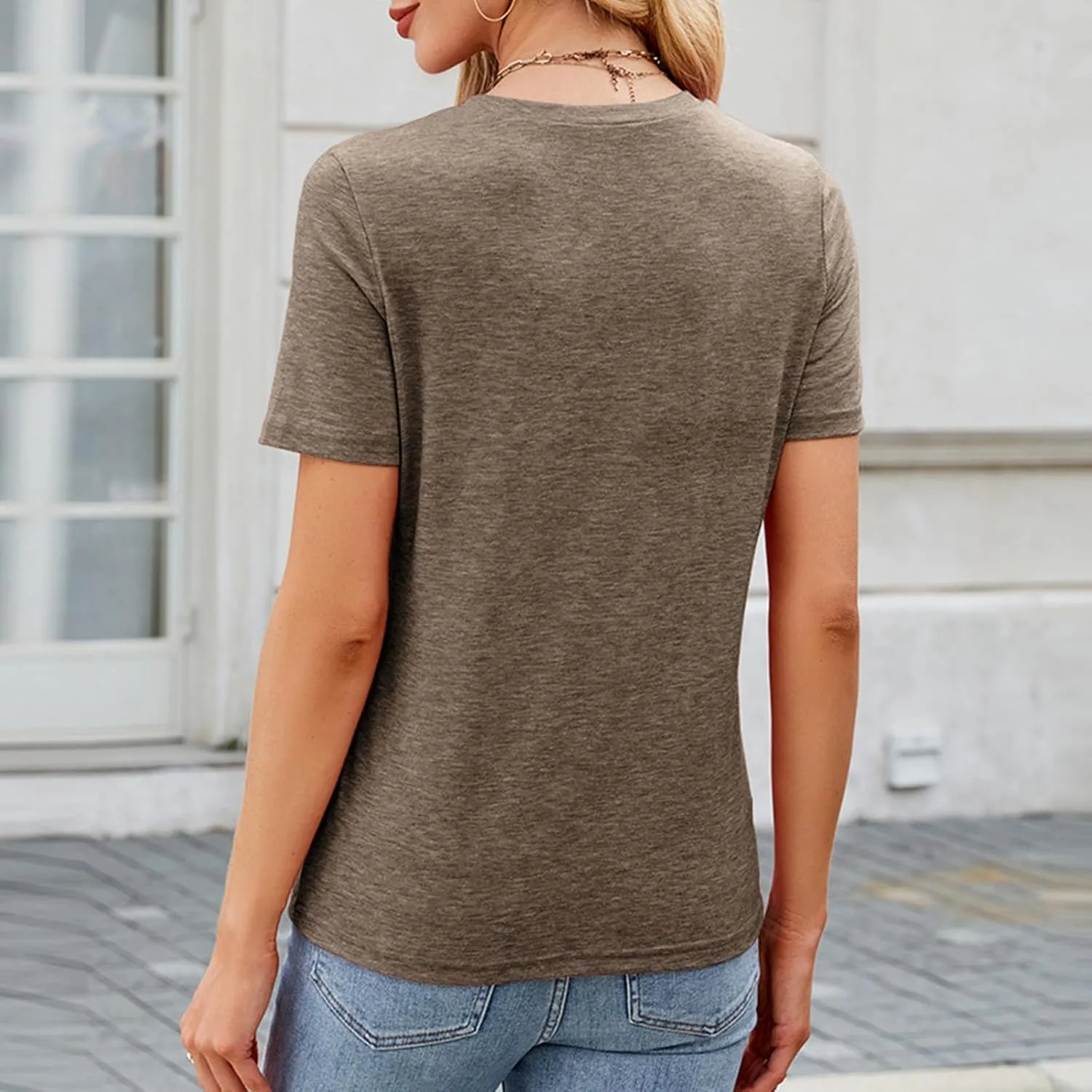 Business Workout Basic Blouses Tops for Womens Tshirts Short Sleeve Crewneck Tees Casual Summer Dressy T Shirts
