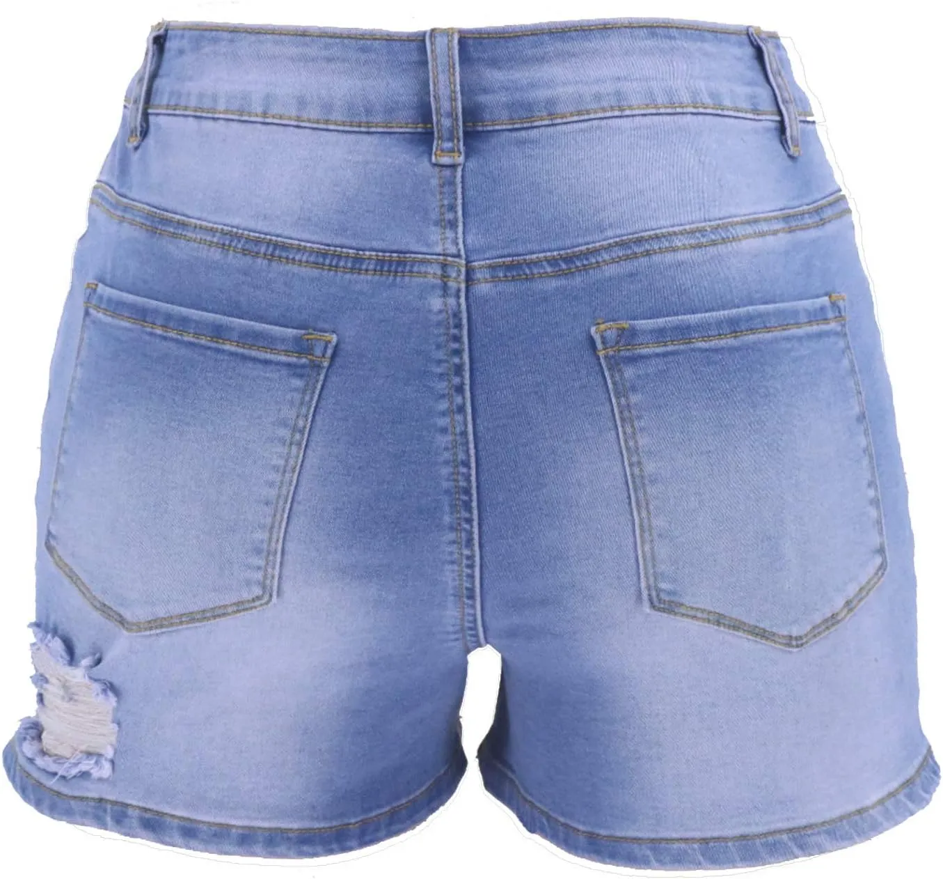FOURSTEEDS Women's Patchwork Patch Mini Hot Summer Denim Shorts Distressed Ripped Jeans