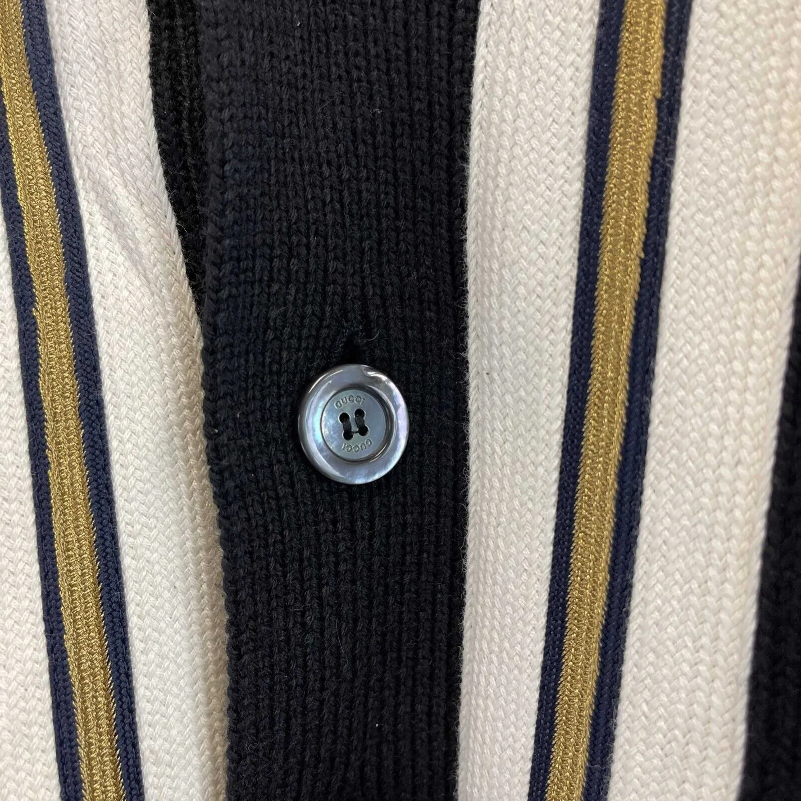 Gucci - Wool Bee Appliqu Black Cardigan - Size label missing