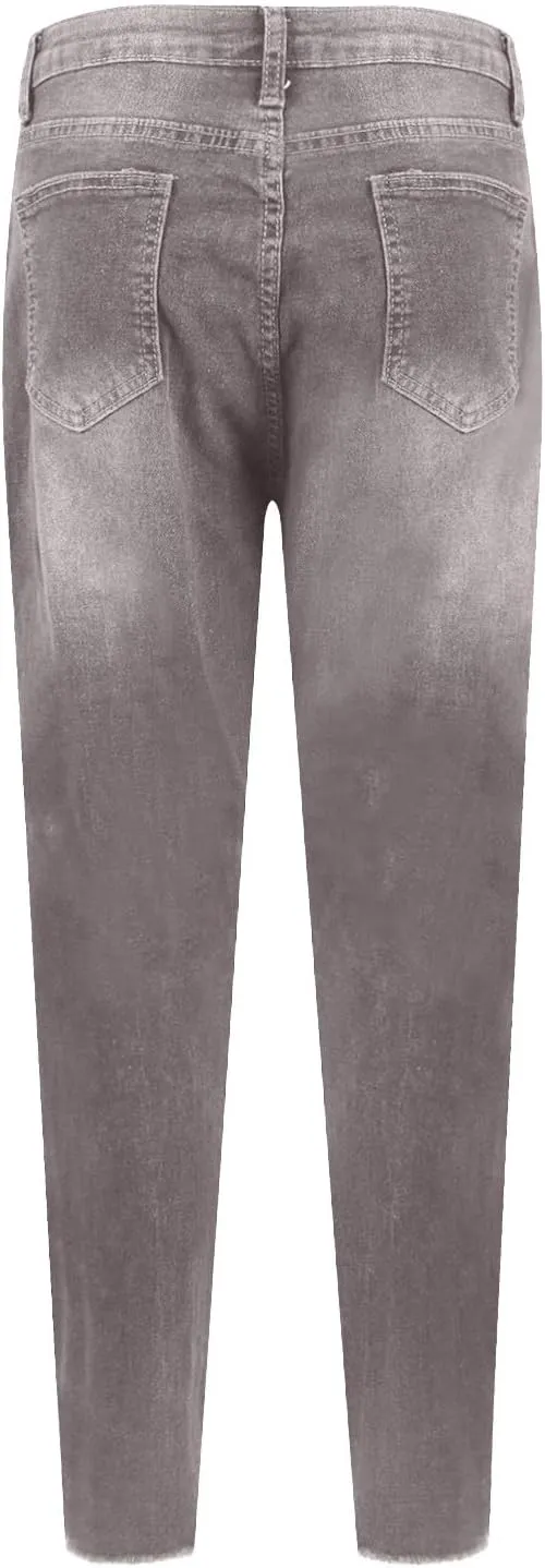 Jeggings for Women Tummy Control High Waisted Ripped Skinny Jeans Stretchy Distressed Denim Leggings with Pockets