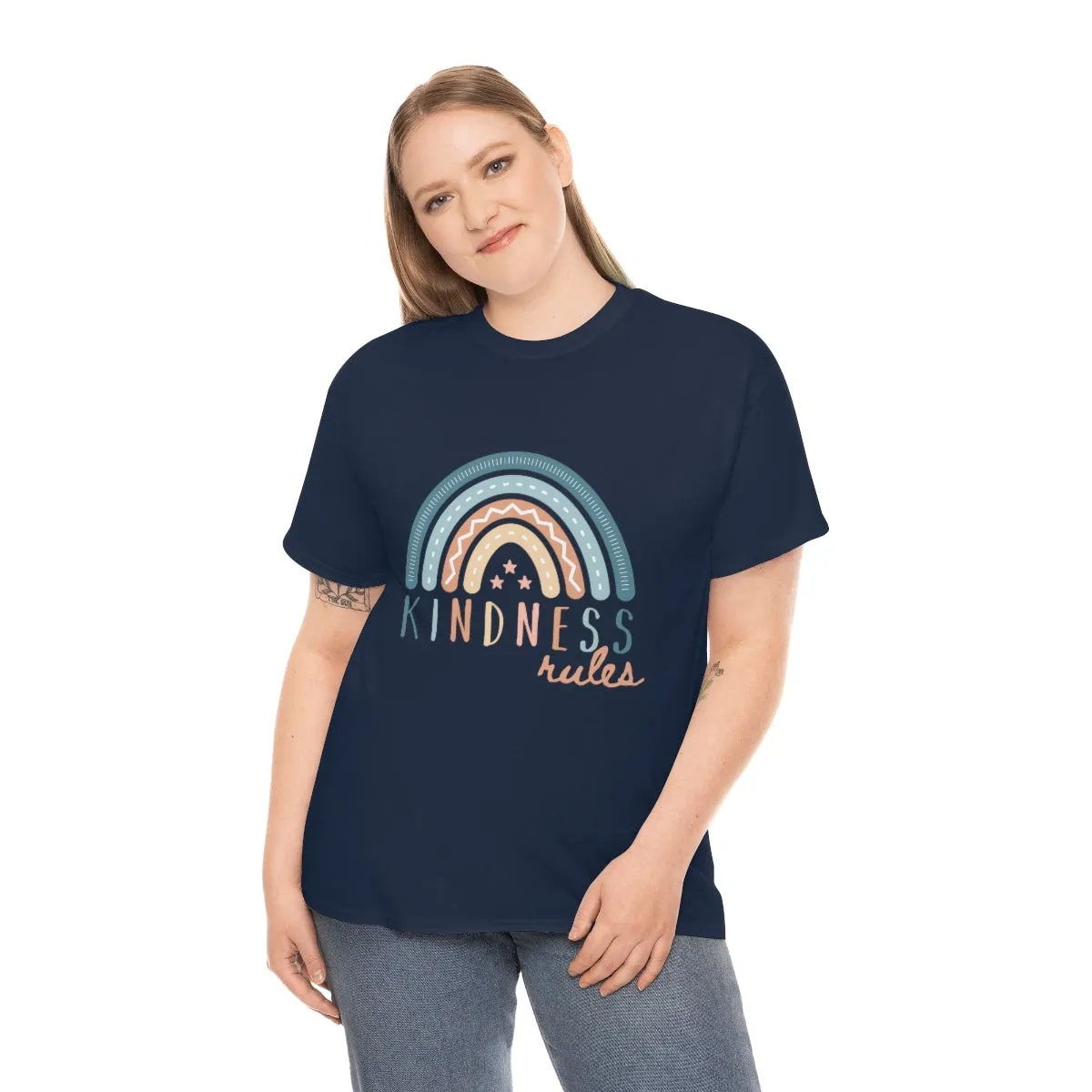KINDNESS RULES Rainbow Unisex Heavy Cotton Tee S-5XL