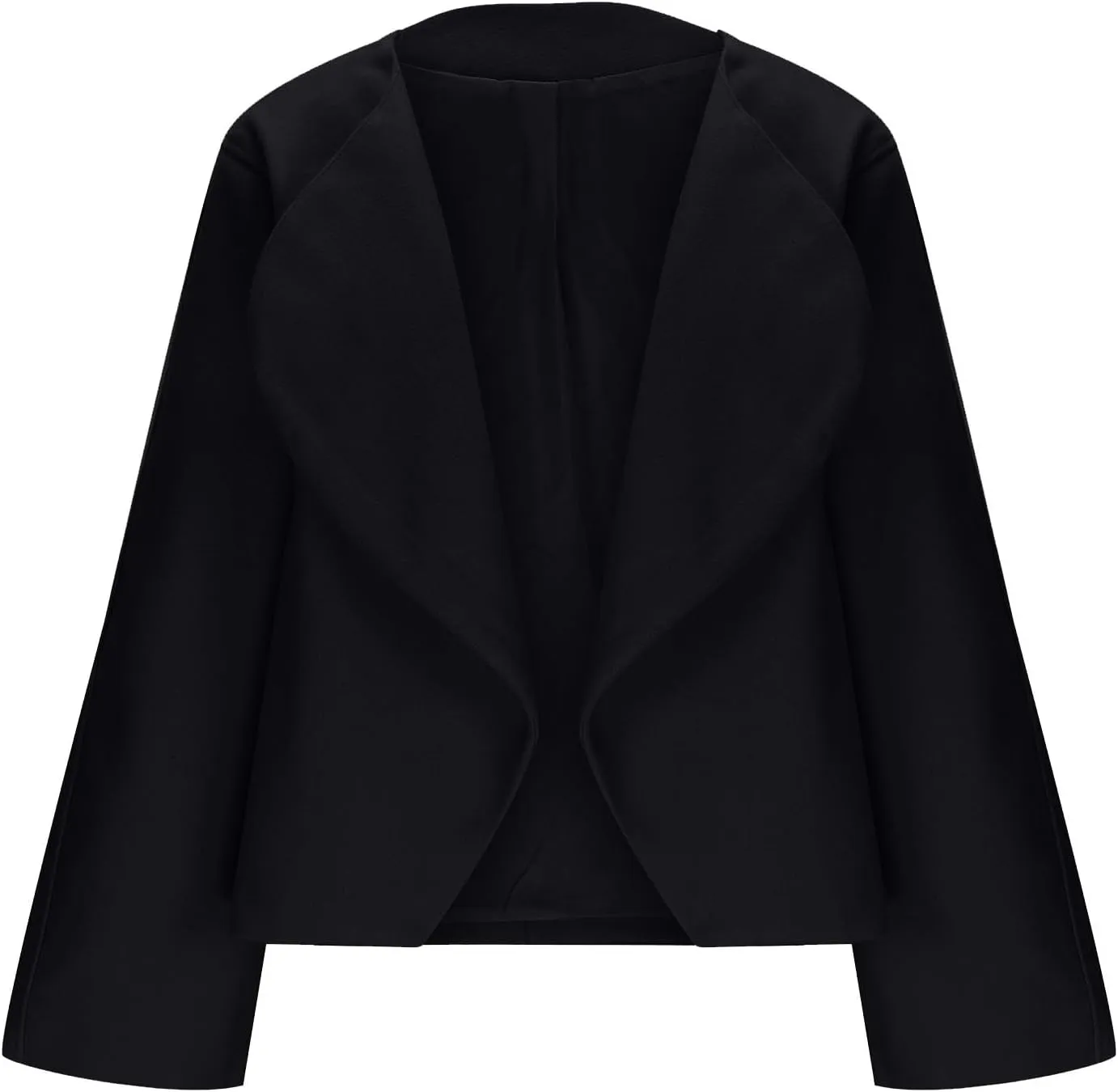Lmdudan Women Warm Pea Coat Notched Lapel Neck Cropped Double Breasted Button Down Trench Overcoat Jackets with Pockets 2024