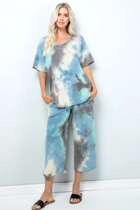 Pre-Order Multi-color Cropped Wide-Leg Pants