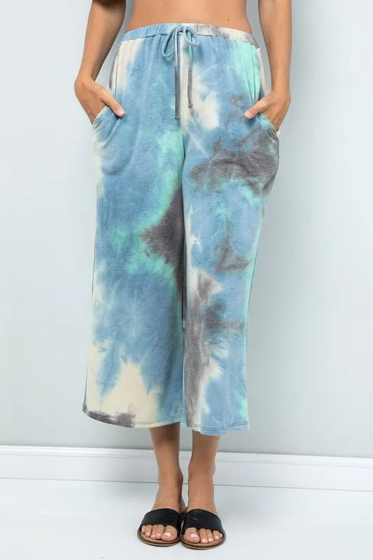 Pre-Order Multi-color Cropped Wide-Leg Pants