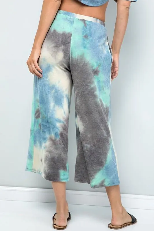 Pre-Order Multi-color Cropped Wide-Leg Pants
