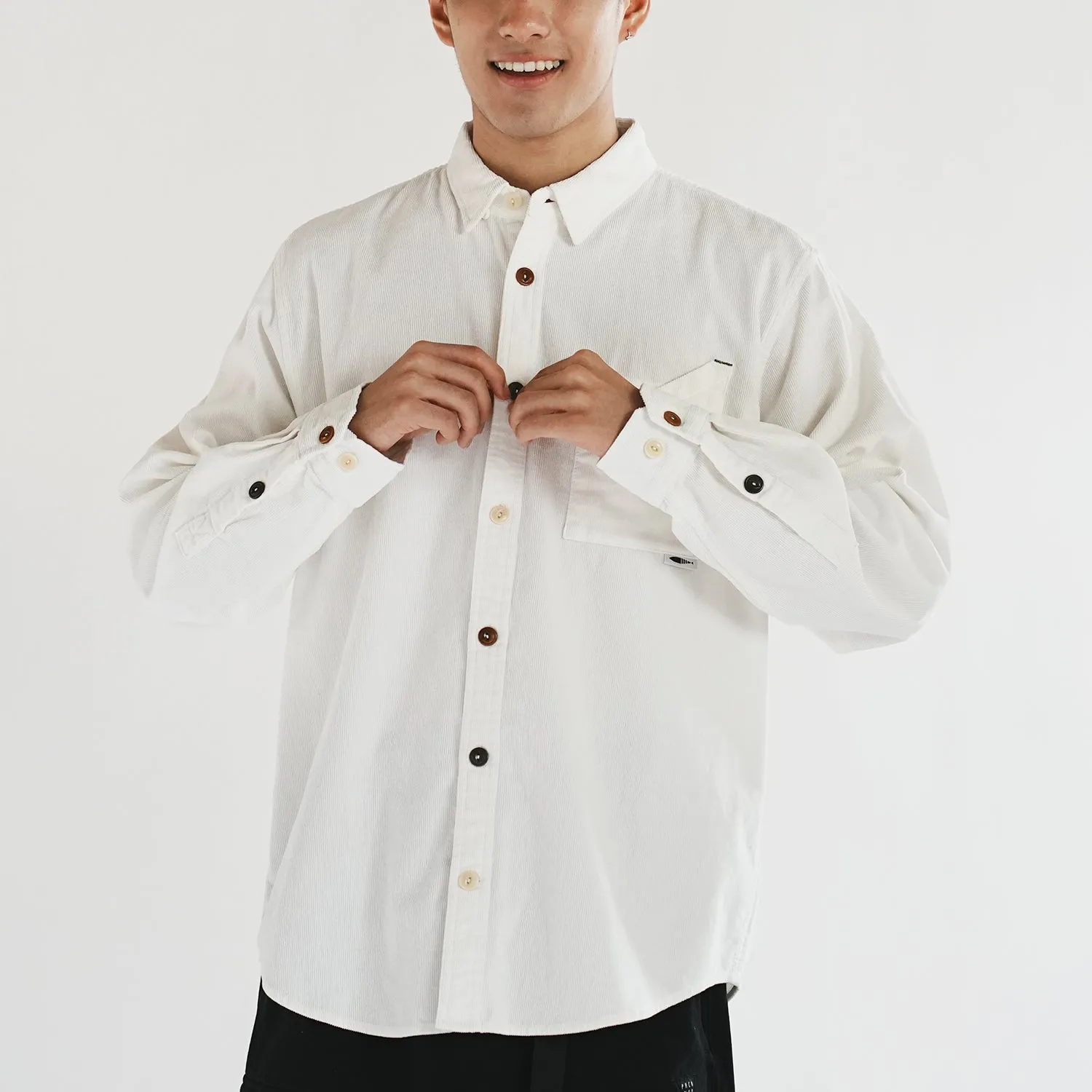 (ST404) Color Button Corduroy Shirt