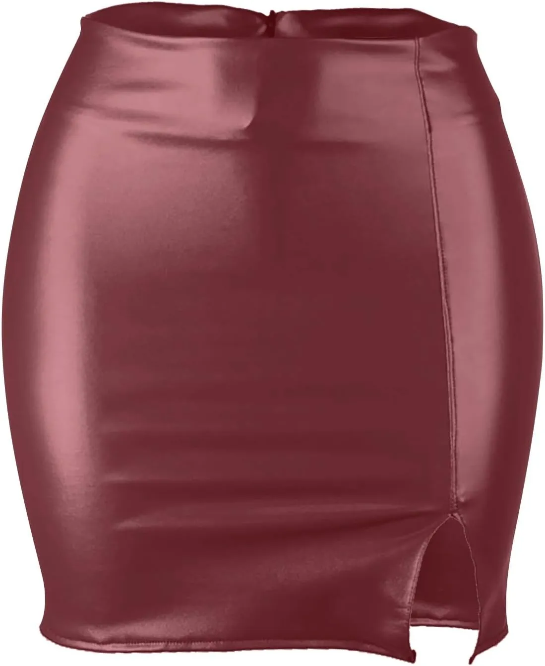 Stylish Women's Stylish Slim Fit Mini Skirt with Pockets Zipper PU Leather Casual High Waist Rave Club Outfit Crib Skirt