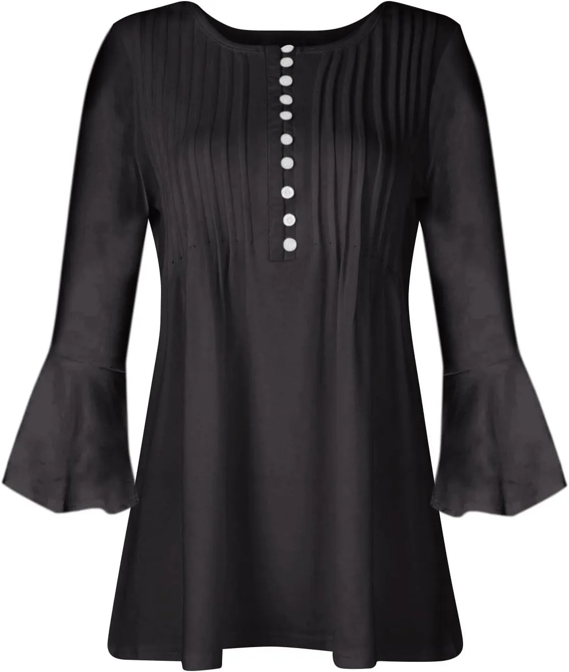 Women's Button Up Shirt Floral Print Top Summer Casual 3/4 Sleeve V Neck Blouse Women's Athletic Shirts