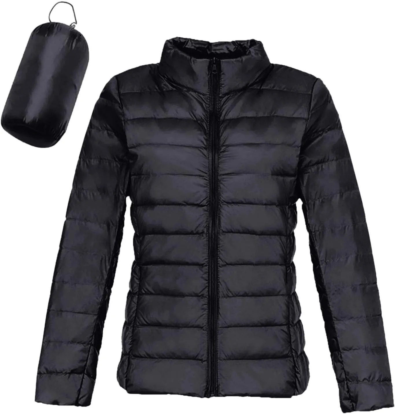 Women's Down Jackets & Parkas Warm Packable Lightweight Winter Quilted Jacket Stand Collar Slim Fit Cropped Puffer Jackets