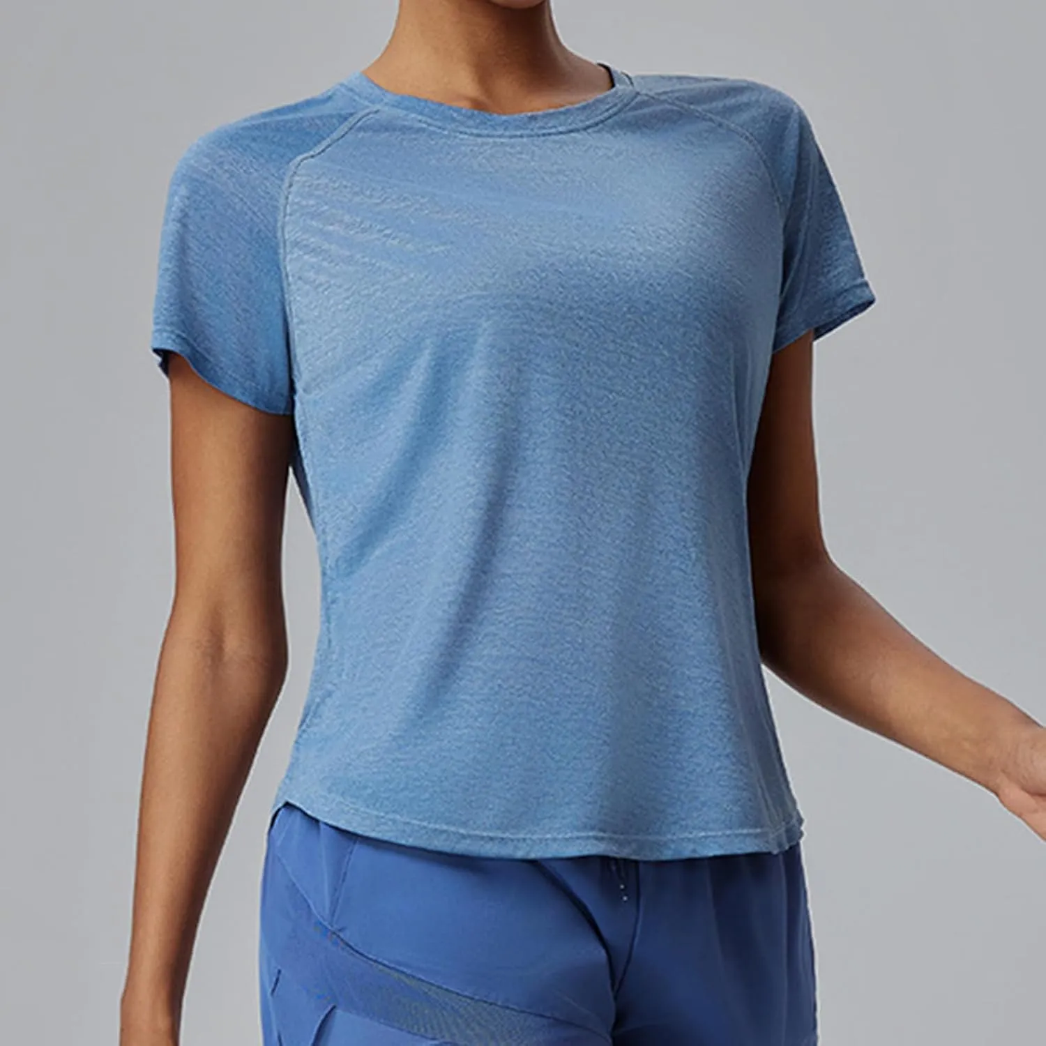 Women's Workout Shirts Short Sleeve Sports Tee Crew Neck Running Yoga Quick Dry Top 2025 Summer Vacation Blouses