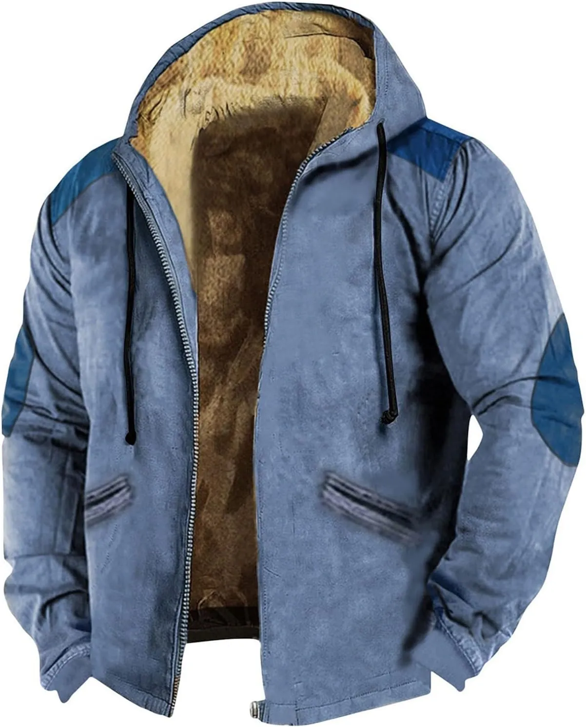 Ymosrh Men's Hooded Work Jacket Lined Fleece Military Cargo Jackets Warm Coat Outerwear Hoodies Work Coats Jacket, M-7XL